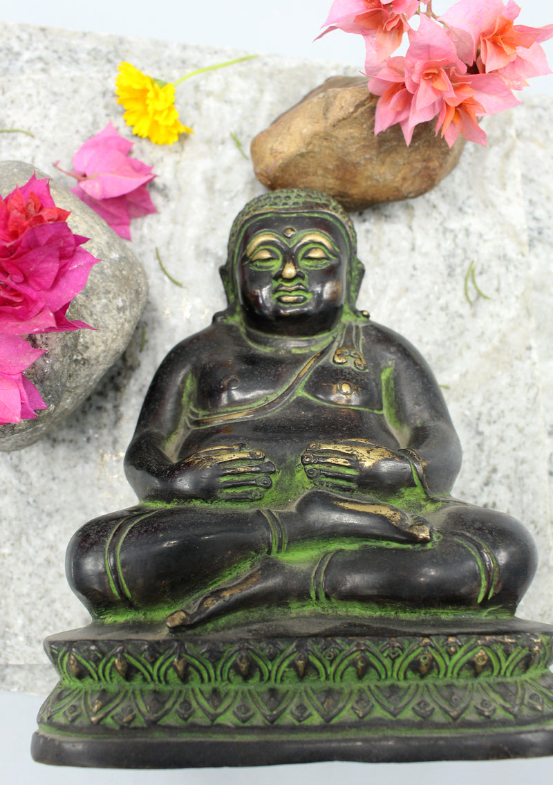 Copper Laughing Buddha Statue