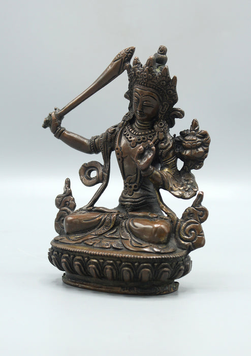 Copper Manjushree Bodhisattava Statue 6"