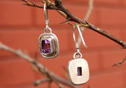 Silver Amethyst Single Drop Earrings - nepacrafts