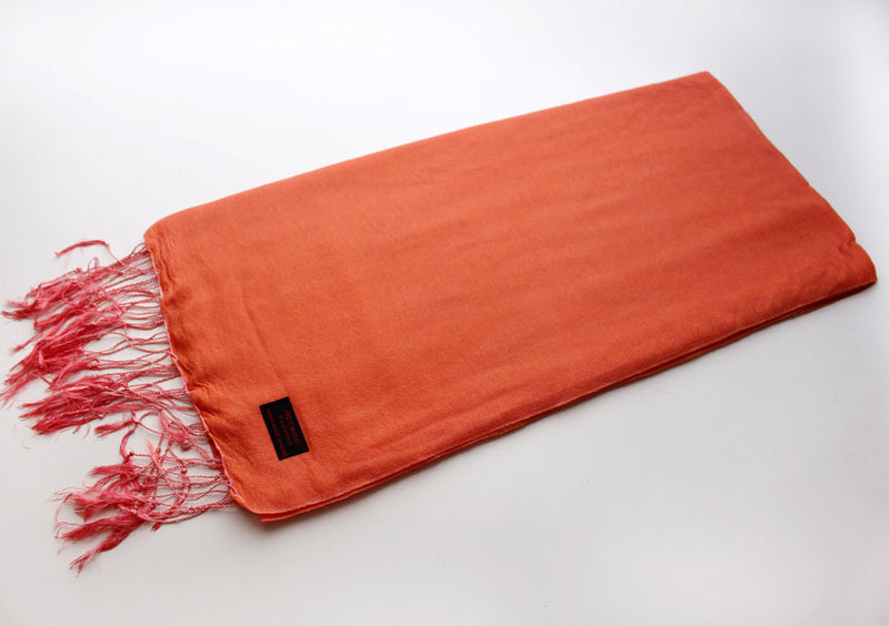 Water Pashmina flamingo color Silky Shawl - nepacrafts
