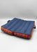 Navy Blue Foldable Large Mediation Cushion Gheri Border - nepacrafts
