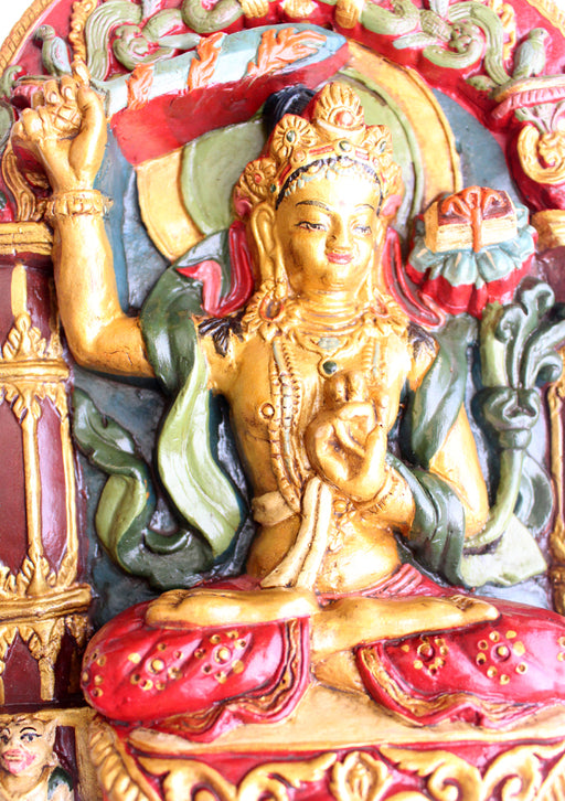 Marvelous Manjushree Clay Wall Hanging from Nepal - nepacrafts