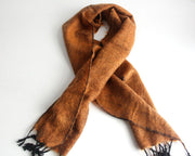 Three Ply Orange Black Woolen Muffler - nepacrafts
