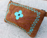 Soft Suede Flower Pattern Embroidered Handmade Coin Purse - nepacrafts