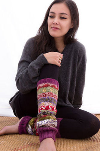Handknit Purple Woolen Leg warmers