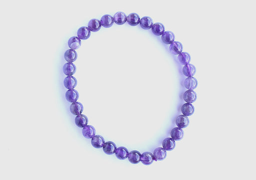 Amethyst Beads Stretchable Unisex Bracelet - nepacrafts