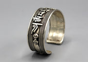 Vajrapani Mantra Carving Tibetan Sterling Silver Bracelet - nepacrafts