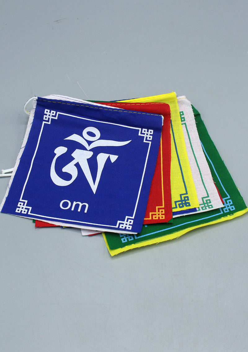 Om Mani Padme Hung Tibetan Prayer Flags- Single