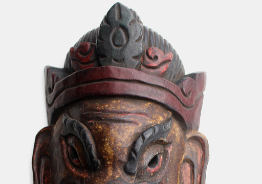 Wooden Wall Hanging Handcarved Lord Ganesha Mask - nepacrafts