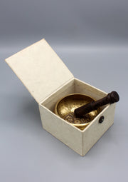 Pancha Buddha Embossed Tibetan Singing Bowl Gift Set - nepacrafts