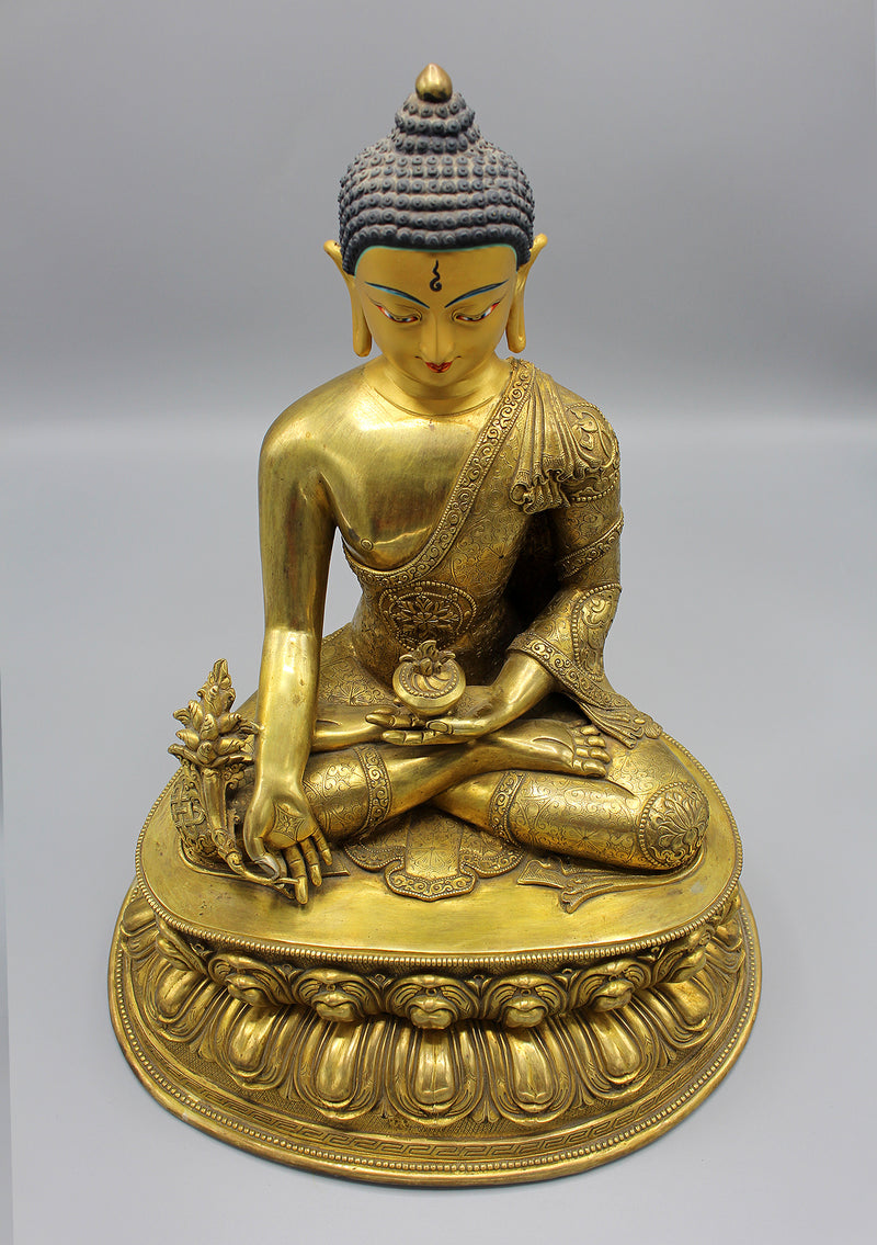 Fully Gold Plated Medicine Buddha Statue
