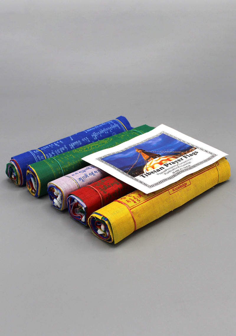 High Quality Cotton Tibetan Prayer Flags, Peace & Compassion  Set