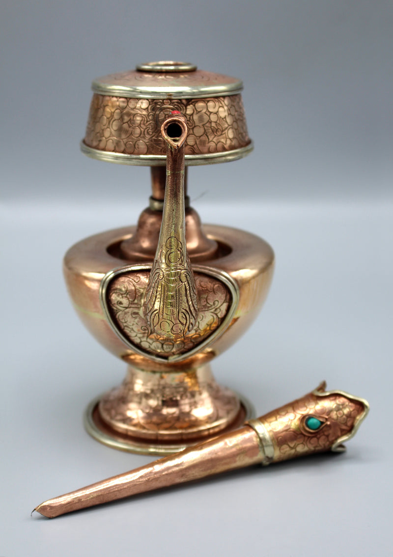 Copper Buddhist Water Offering Vase Bhumpa - nepacrafts