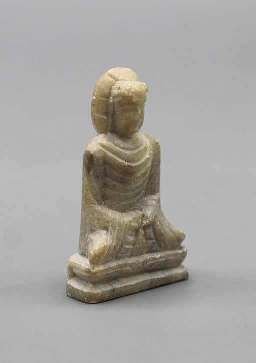 Meditating Buddha Statue carved on a marble 1.6" High - nepacrafts