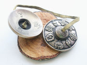 Large Eight Auspicious Symbol Musical Tingsha or Cymbals - nepacrafts