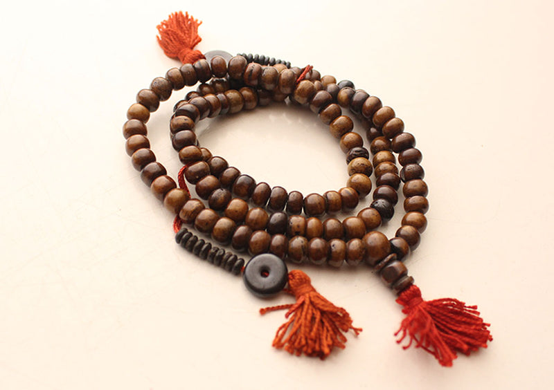 Yak Bone Tibetan Meditation Mala with Counter - nepacrafts