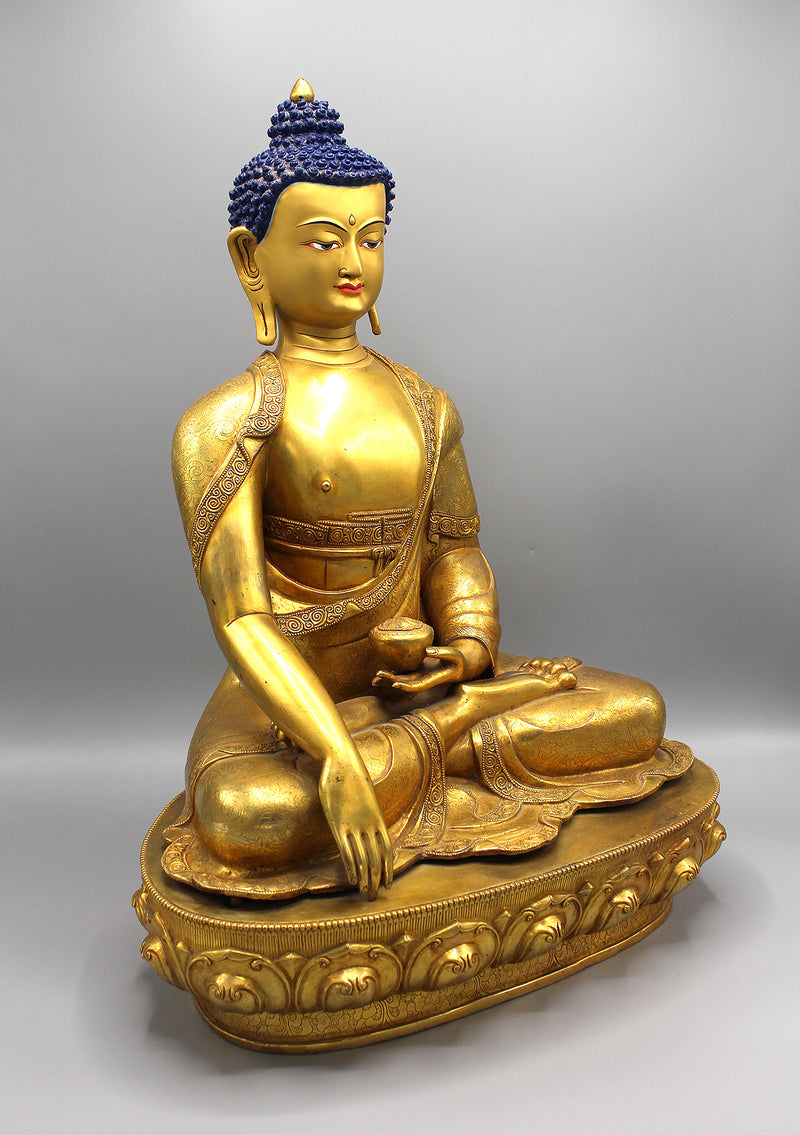 Fully Gold Plated Majestic Shakyamuni Buddha Statue