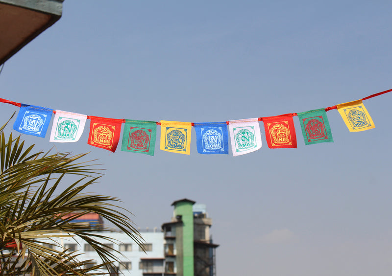 Om Mani Kalachakra Baby Cotton Prayer Flags