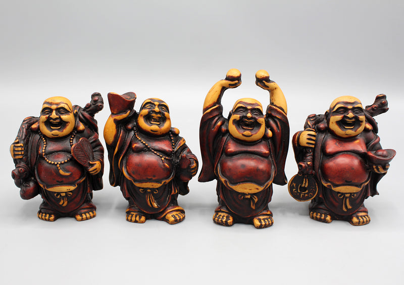 Set of 4 Laughing Buddha Statue - nepacrafts