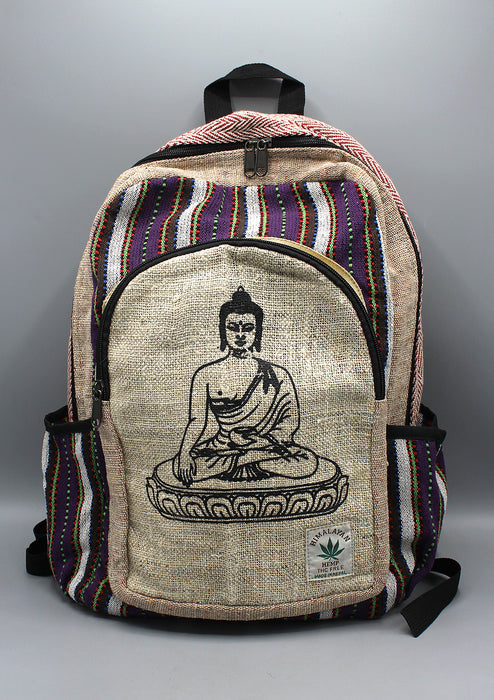 Buddha Printed Natural Hemp Backpack