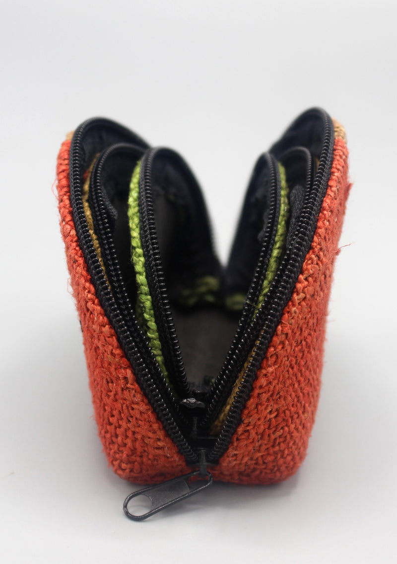 Set of Three Eco-friendly Hemp Zipper Coin Purse - nepacrafts