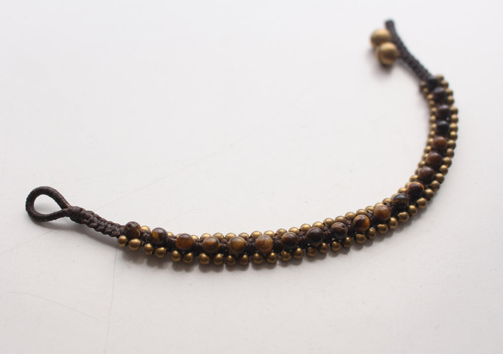 Tiger Eye Beads Teen Anklet - nepacrafts