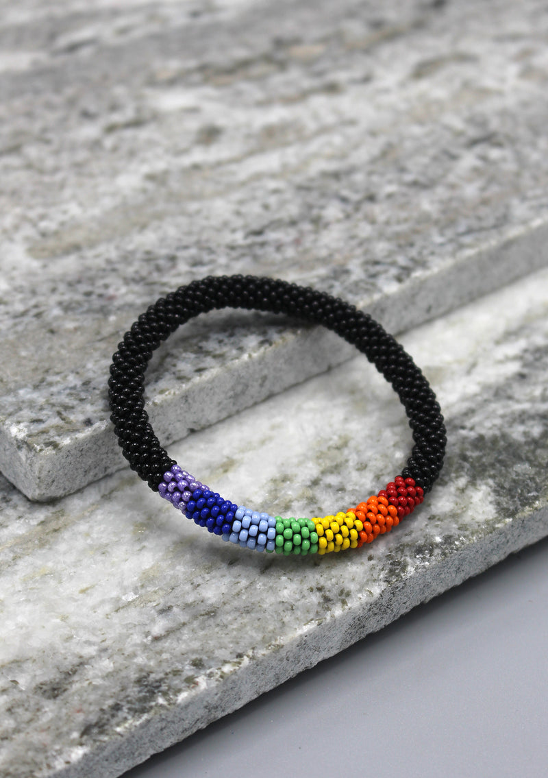 Rainbow Multicolor Glass Beads Bracelet - nepacrafts