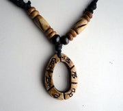 Oval Om Mani Bone Necklace - nepacrafts