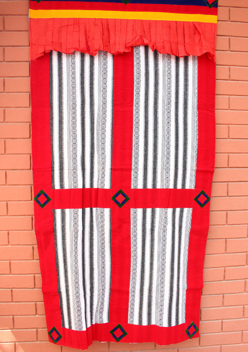 Hand Woven Bhutanese Fabric with Velvet Border Door Curtain Cover - nepacrafts