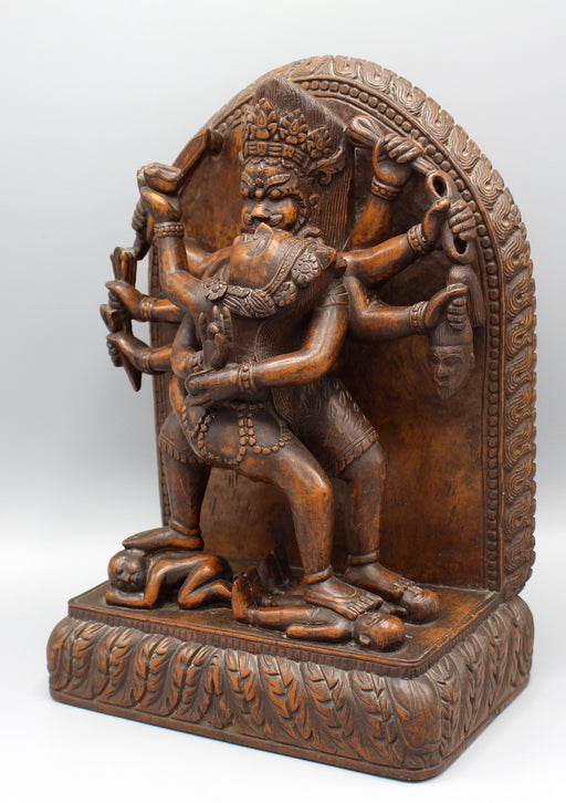 Wooden Bhairav Shakti Wall Hanging Frame - nepacrafts