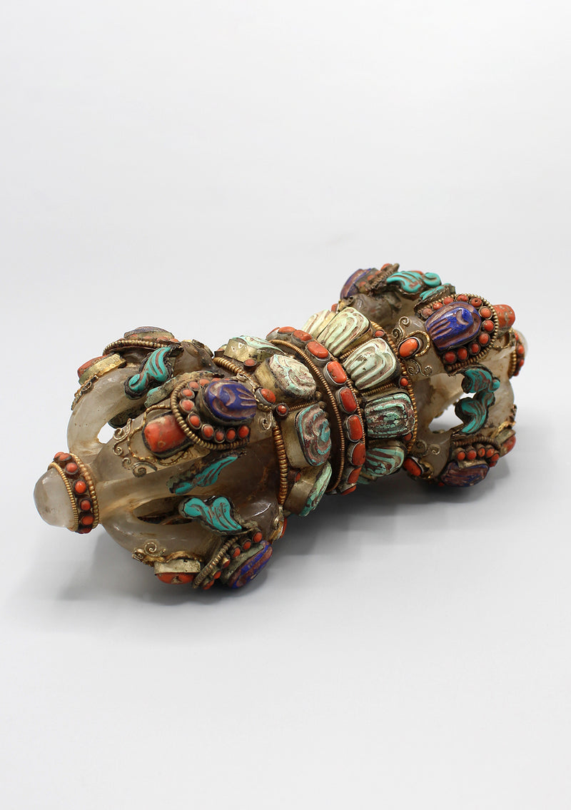 Tibetan Ritual Crystal Vajra for Buddhist Altars