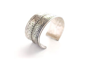White Metal Fine Filigree Carving Handmade Cuff Bracelet - nepacrafts