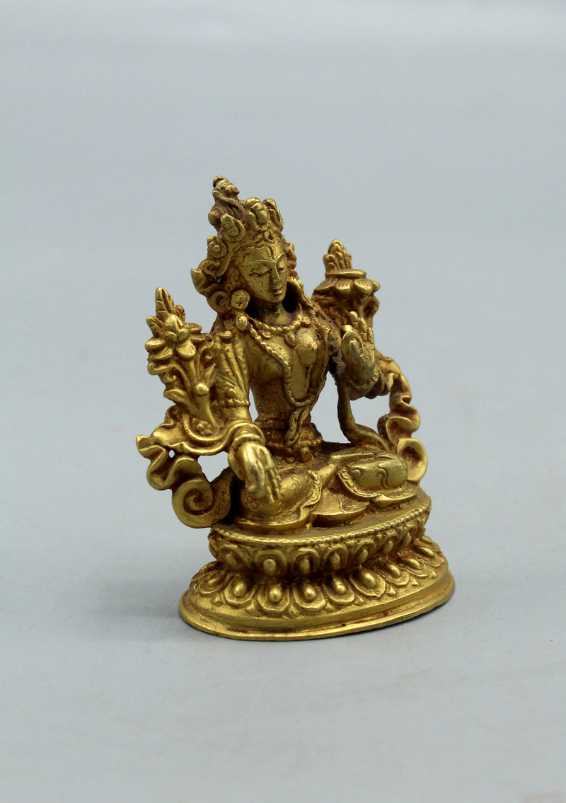 Gold Plated Mini WhiteTara Statue