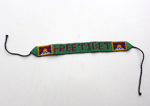 Free Tibet Assorted Pattern Green Glass Beads Unisex Bracelet - nepacrafts