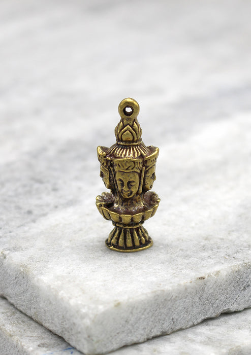 Four Faced Lord Shiva Hindu Brass Pendant