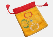 Brocade Buddhist Ritul Symbol Drawstring Mala Bag - nepacrafts