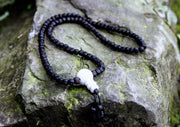 Black Dyed Rudraksha Prayer Mala - nepacrafts