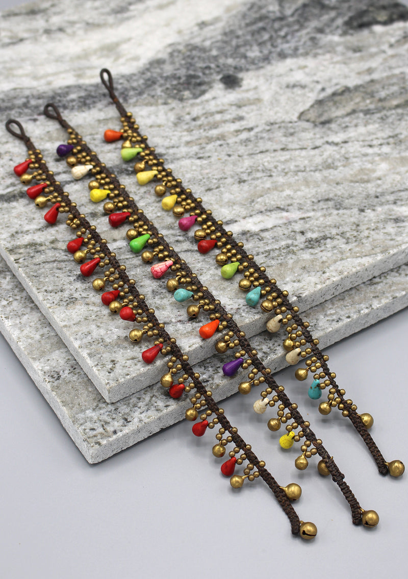 Fancy Brass Beads Women's Anklet - nepacrafts