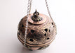 Eight Auspicious Symbol Carved Round Hanging Copper Incense Burner - nepacrafts
