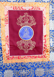 Double Dorjee Buddha Embroidered Tibetan Wall Hanging - nepacrafts