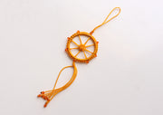 Small Dharmachakra Car Hanging Decorated with Glass Beads - nepacrafts