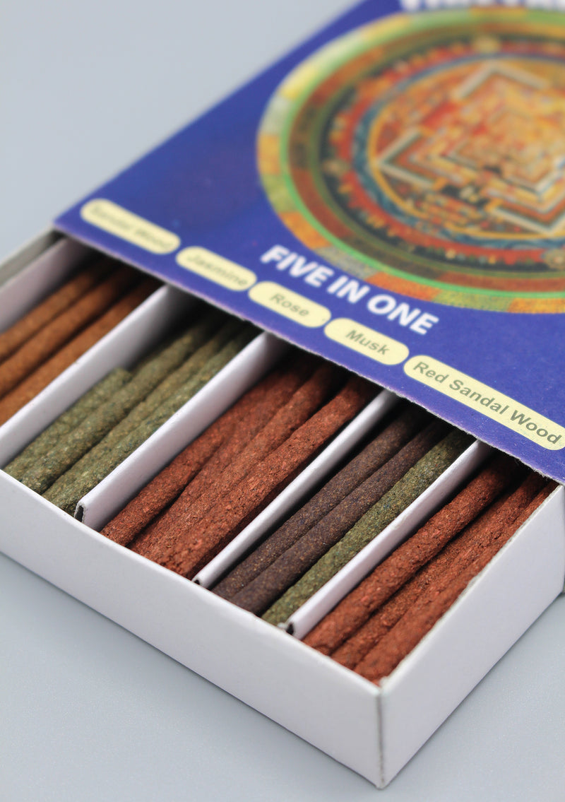 Five in One Mandala Tibetan Incense Pack - nepacrafts