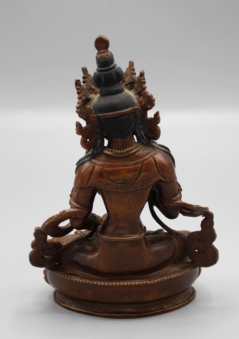 Copper Oxidized Bodhisattva Vajrasattva Statue - nepacrafts
