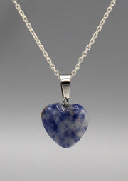 Elegant White and Blue Lapis Heart Pendant - nepacrafts