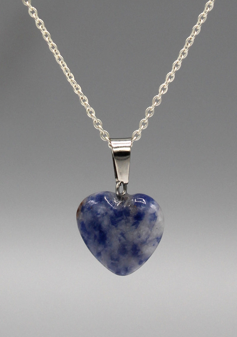 Elegant White and Blue Lapis Heart Pendant - nepacrafts