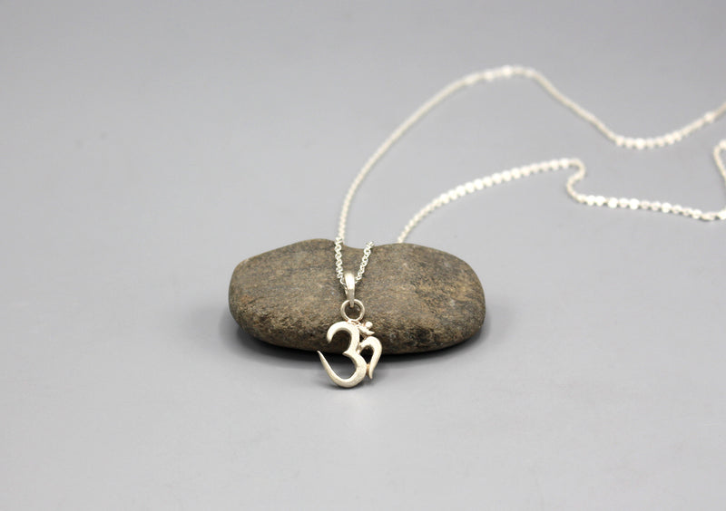 Om Carving Sterling Silver Pendant - nepacrafts