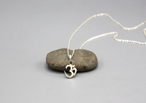 Om Carving Sterling Silver Pendant - nepacrafts