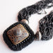 Multi Strand Black Glass Beads Crocheted Tibetan Pendant Necklace - nepacrafts