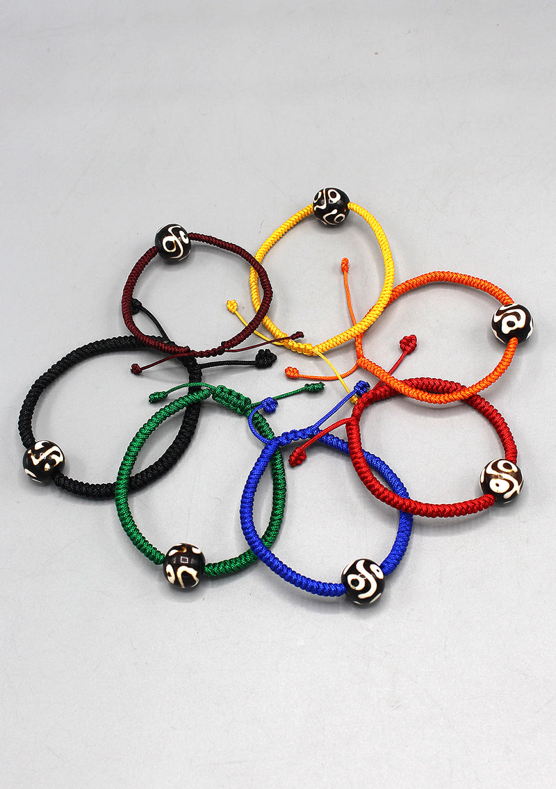 Lucky Knots Dzi Bead Blue Color Bracelet