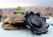 Glossy Black Ceramic Incense Holder in Flower Pattern - nepacrafts